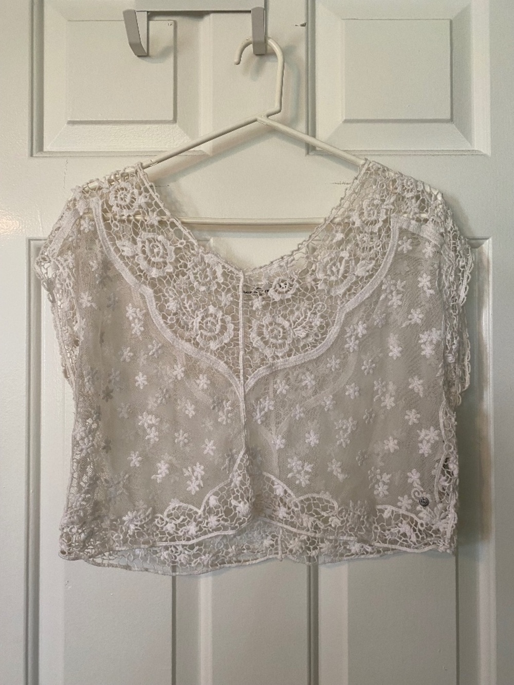 Abercrombie & Fitch White See-Through Top - One Size